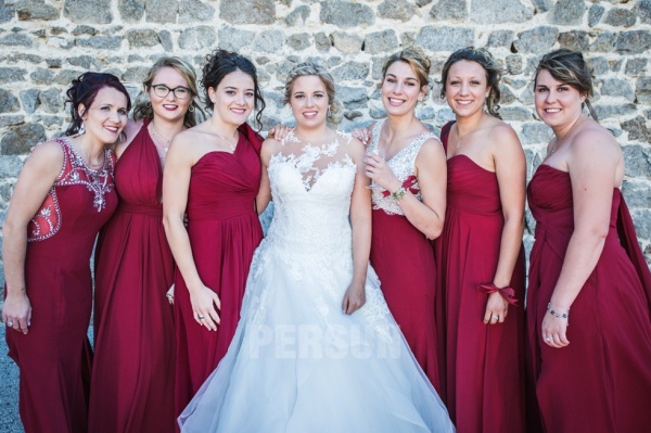robe demoiselle d'honneur longue bordeaux