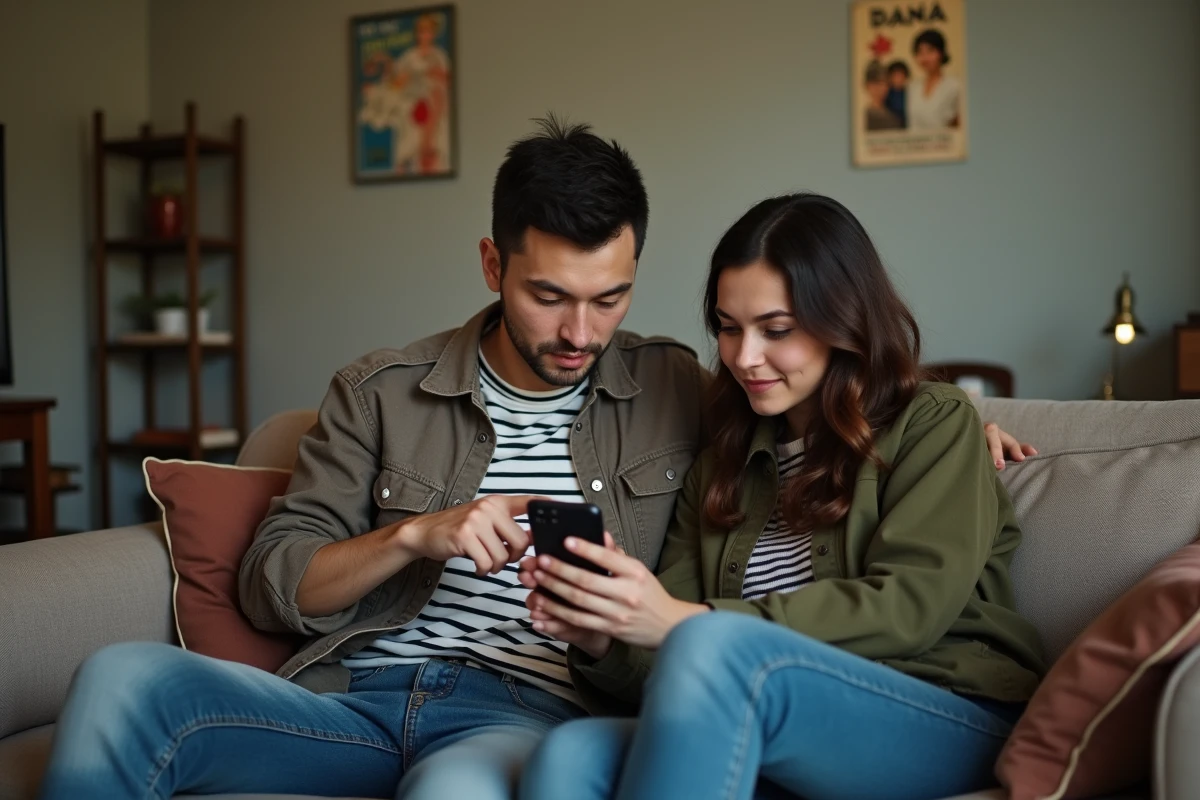 Deux amis discutant des meilleures alternatives à Hiperdex pour lire des mangas en 2026 sur smartphone