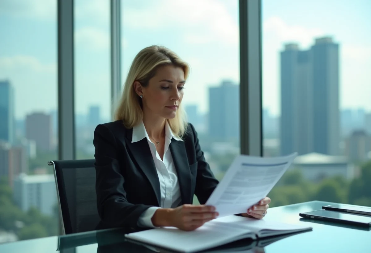 Femme d'affaires élégante dans un bureau lumineux