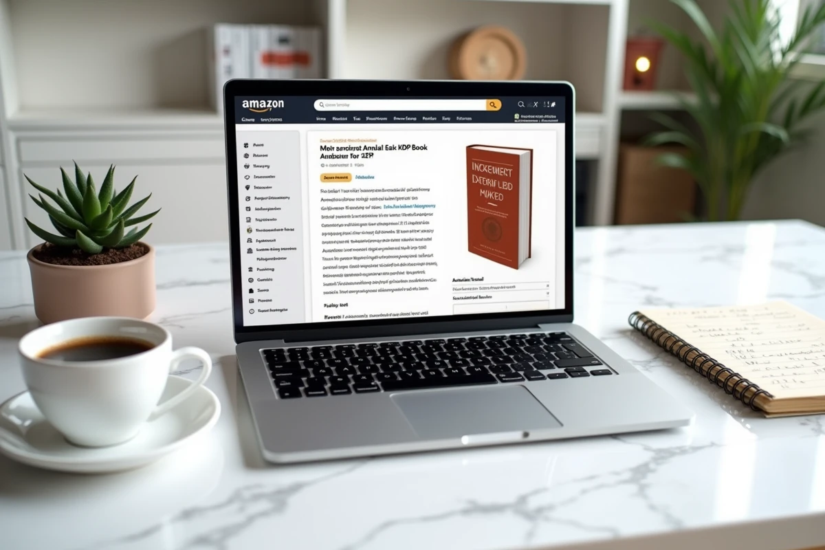 Interface Amazon KDP affichant la mise en page de la première et quatrième de couverture d'un livre auto-publié