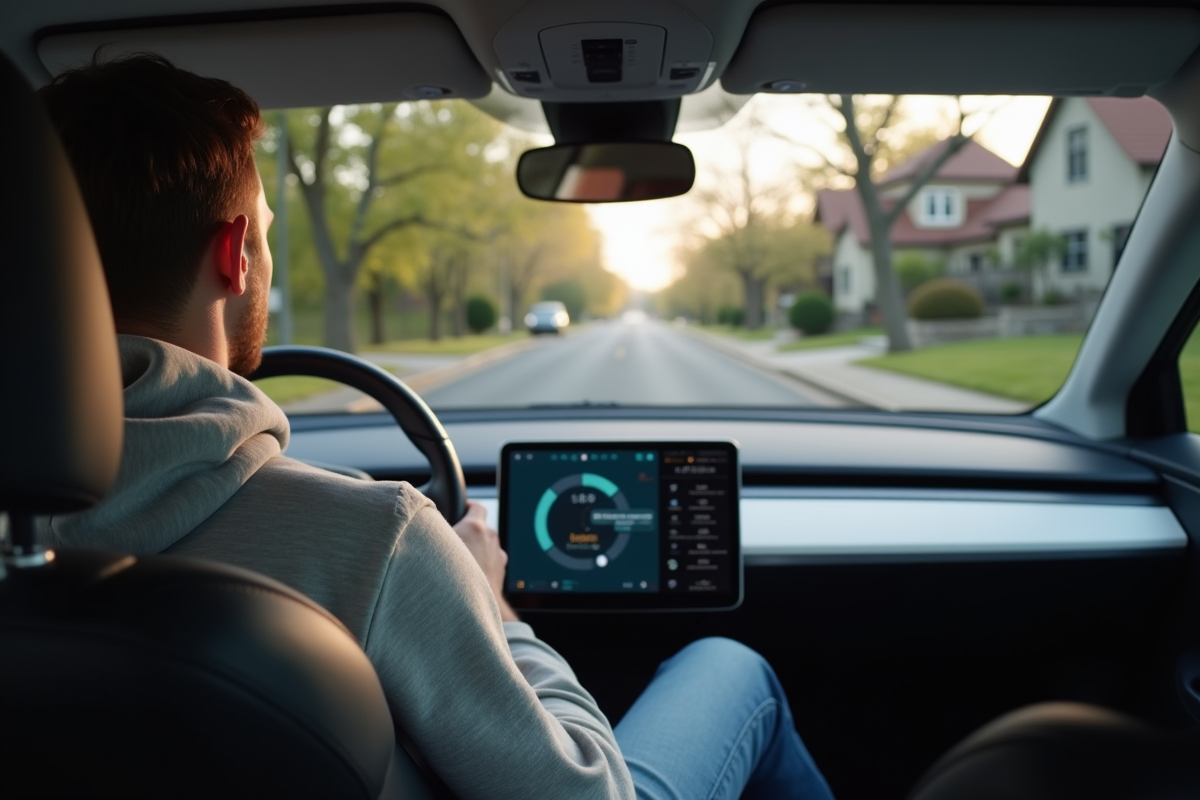 Jeune homme curieux regardant l