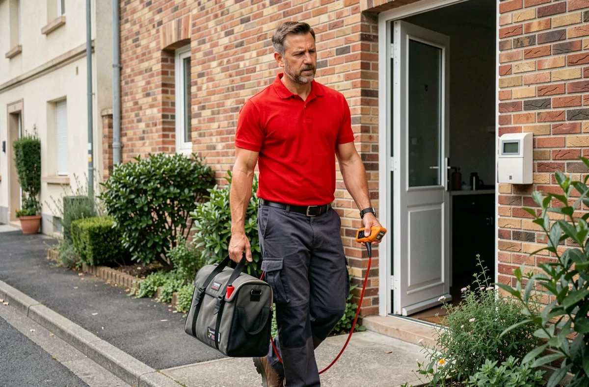 Électricien O Courant arrivant au domicile d'un client pour un dépannage électrique à Troyes
